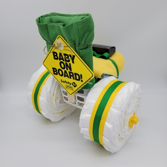 John Deere Tractor Diaper Cake - Picture 2 of 7